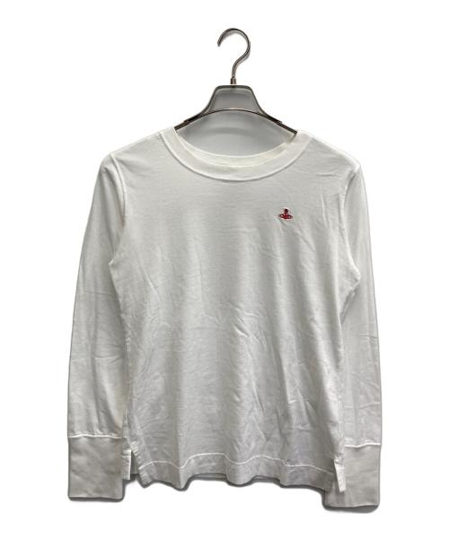 Vivienne Westwood RED LABEL（ヴィヴィアンウエストウッドレッドレーベル）Vivienne Westwood RED LABEL (ヴィヴィアンウエストウッドレッドレーベル) オーブ刺繍カットソー ホワイト サイズ:40 未使用品の古着・服飾アイテム