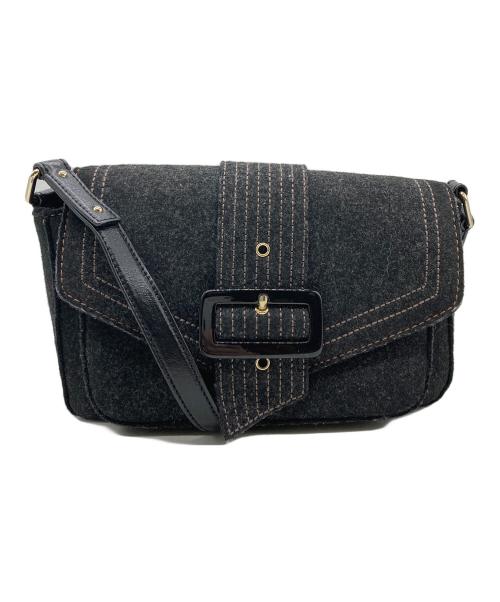 Kate Spade（ケイトスペード）Kate Spade (ケイトスペード) wool FLAP ショルダーバッグ グレーの古着・服飾アイテム