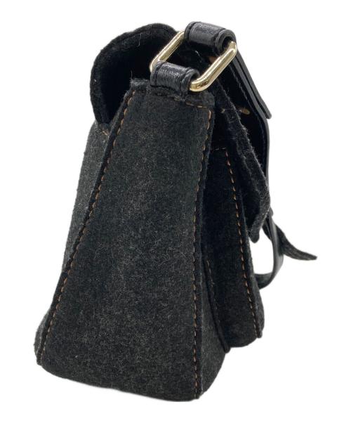 Kate Spade（ケイトスペード）Kate Spade (ケイトスペード) wool FLAP ショルダーバッグ グレーの古着・服飾アイテム