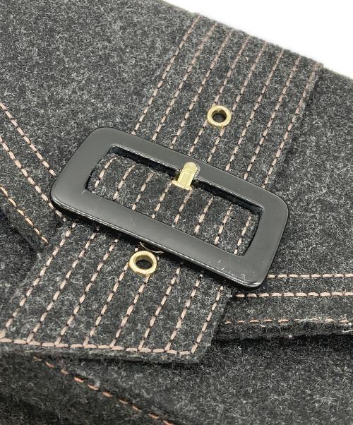 Kate Spade（ケイトスペード）Kate Spade (ケイトスペード) wool FLAP ショルダーバッグ グレーの古着・服飾アイテム