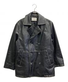 MAISON SPECIAL（メゾンスペシャル）の古着「Hand Rub-Off BuffaloLeather Dress-Over Double Short Coat」｜ブラック
