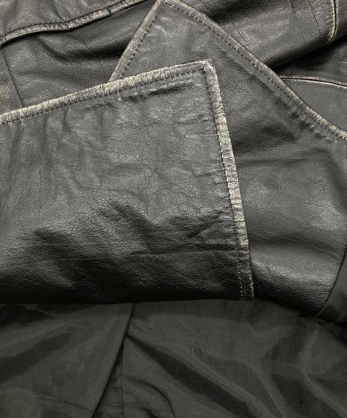 MAISON SPECIAL（メゾンスペシャル）MAISON SPECIAL (メゾンスペシャル) Hand Rub-Off BuffaloLeather Dress-Over Double Short Coat ブラックの古着・服飾アイテム