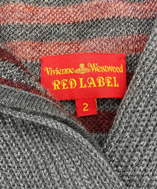 Vivienne Westwood RED LABEL（ヴィヴィアンウエストウッドレッドレーベル）Vivienne Westwood RED LABEL (ヴィヴィアンウエストウッドレッドレーベル) ショールカラーロングカーディガン グレー×オレンジ サイズ:2の古着・服飾アイテム