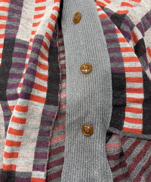 Vivienne Westwood RED LABEL（ヴィヴィアンウエストウッドレッドレーベル）Vivienne Westwood RED LABEL (ヴィヴィアンウエストウッドレッドレーベル) ショールカラーロングカーディガン グレー×オレンジ サイズ:2の古着・服飾アイテム