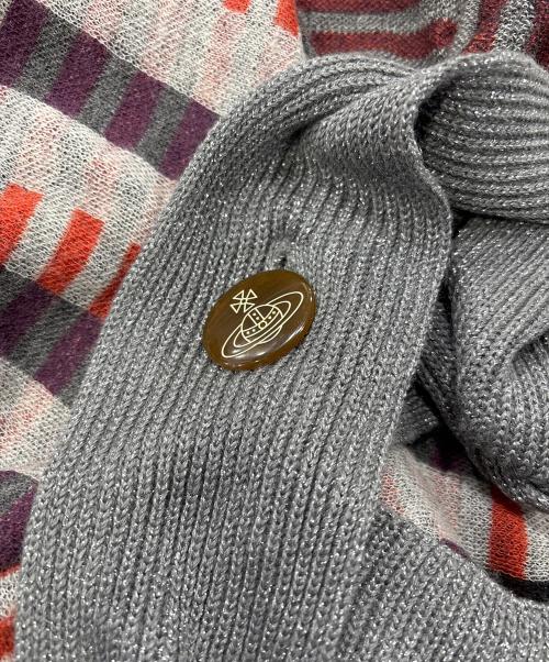 Vivienne Westwood RED LABEL（ヴィヴィアンウエストウッドレッドレーベル）Vivienne Westwood RED LABEL (ヴィヴィアンウエストウッドレッドレーベル) ショールカラーロングカーディガン グレー×オレンジ サイズ:2の古着・服飾アイテム