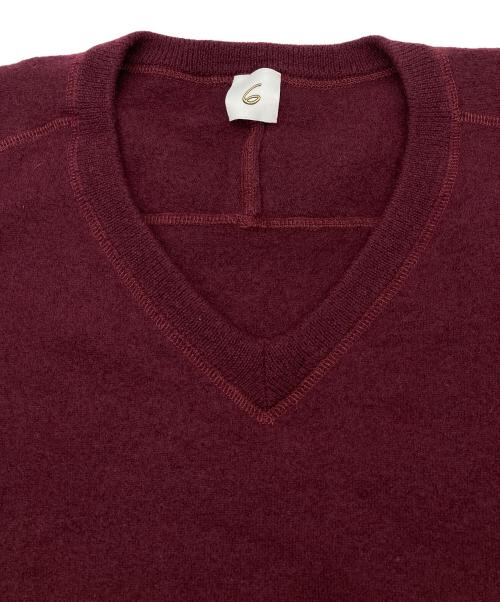 6(ROKU) BEAUTY&YOUTH（ロク ビューティーアンドユース）6(ROKU) BEAUTY&YOUTH (ロク ビューティーアンドユース) ウールボイルビッグニットプルオーバー ボルドー サイズ:表記無しの古着・服飾アイテム