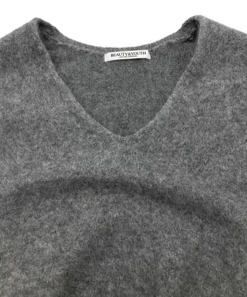 BEAUTY&YOUTH（ビューティーアンドユース）BEAUTY&YOUTH (ビューティーアンドユース) フォックスカシミヤブレンド Vネックニットプルオーバー グレー サイズ:表記無しの古着・服飾アイテム