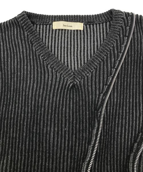 jent louis（ジェントルイス）jent louis (ジェントルイス) Zip V-neck Knit Tops グレー サイズ:Jの古着・服飾アイテム