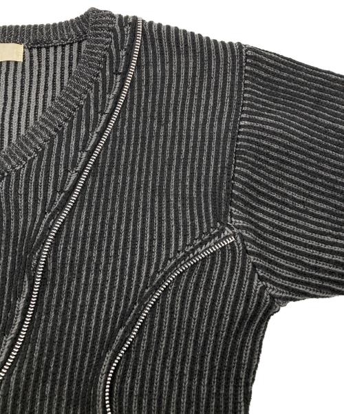 jent louis（ジェントルイス）jent louis (ジェントルイス) Zip V-neck Knit Tops グレー サイズ:Jの古着・服飾アイテム