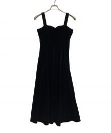 LeJa（レジャ）の古着「2WAY美脚フレアハイウエストキャミソールワンピース」｜ブラック