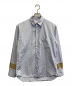 COMME des GARCONS SHIRTコムデギャルソンシャツ）の古着「袖リメイクストライプシャツ」｜スカイブルー