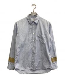 COMME des GARCONS SHIRT（コムデギャルソンシャツ）の古着「袖リメイクストライプシャツ」｜スカイブルー