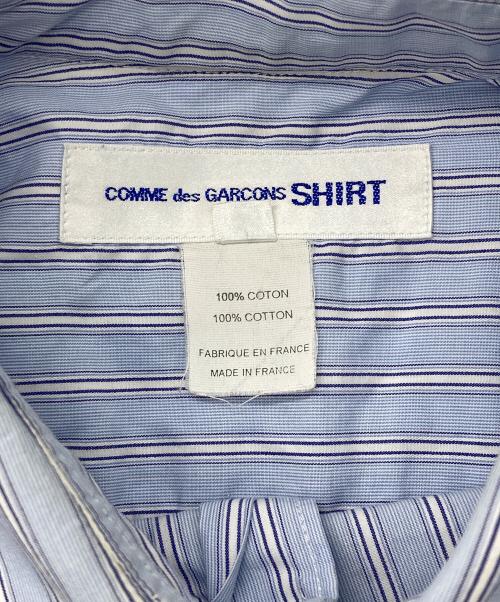 COMME des GARCONS SHIRT（コムデギャルソンシャツ）COMME des GARCONS SHIRT (コムデギャルソンシャツ) 袖リメイクストライプシャツ スカイブルー サイズ:Sの古着・服飾アイテム
