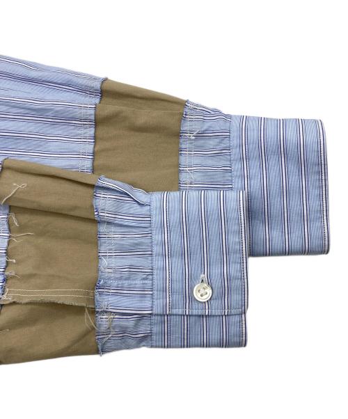 COMME des GARCONS SHIRT（コムデギャルソンシャツ）COMME des GARCONS SHIRT (コムデギャルソンシャツ) 袖リメイクストライプシャツ スカイブルー サイズ:Sの古着・服飾アイテム