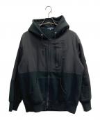 COMME des GARCONS HOMMEコムデギャルソン オム）の古着「AD2020 切替ジップパーカー」｜ブラック