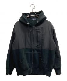 COMME des GARCONS HOMME（コムデギャルソン オム）の古着「AD2020 切替ジップパーカー」｜ブラック