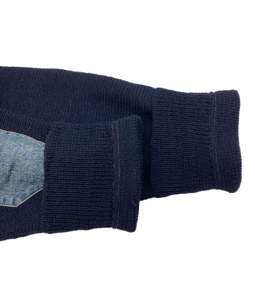 Maison Margiela（メゾンマルジェラ）Maison Margiela (メゾンマルジェラ) 23AW エルボーパッチ ウール ニットカーディガン ネイビー サイズ:Sの古着・服飾アイテム