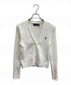 POLO RALPH LAURENポロ・ラルフローレン）の古着「ケーブルニット コットン カーディガン/現行タグ」｜ホワイト