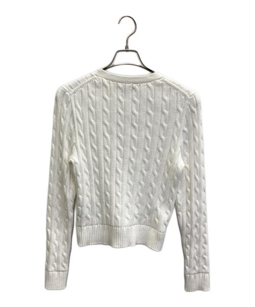 POLO RALPH LAUREN（ポロ・ラルフローレン）POLO RALPH LAUREN (ポロ・ラルフローレン) ケーブルニット コットン カーディガン/現行タグ ホワイト サイズ:Mの古着・服飾アイテム