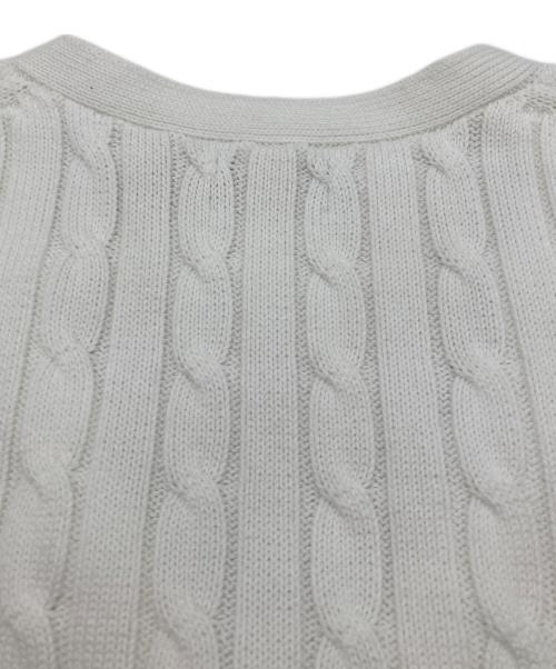 POLO RALPH LAUREN（ポロ・ラルフローレン）POLO RALPH LAUREN (ポロ・ラルフローレン) ケーブルニット コットン カーディガン/現行タグ ホワイト サイズ:Mの古着・服飾アイテム