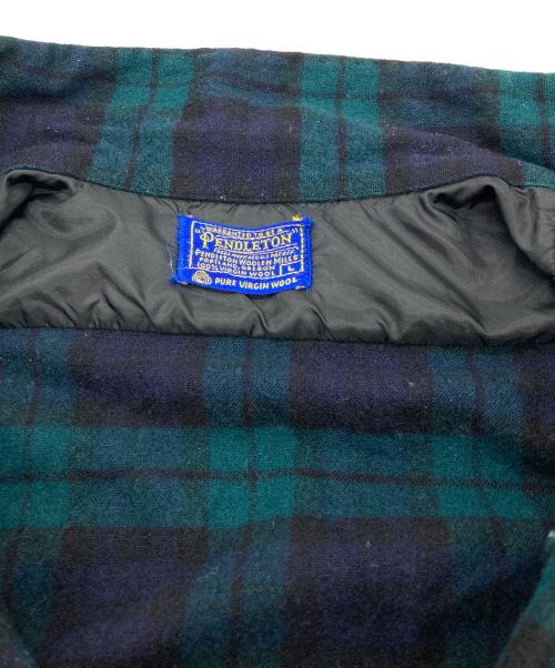 PENDLETON（ペンドルトン）PENDLETON (ペンドルトン) 60年代中期～後期チェックシャツ グリーン×ブラック サイズ:Lの古着・服飾アイテム