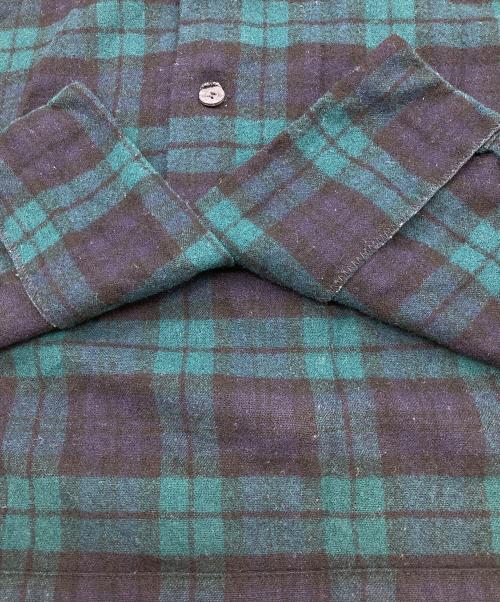PENDLETON（ペンドルトン）PENDLETON (ペンドルトン) 60年代中期～後期チェックシャツ グリーン×ブラック サイズ:Lの古着・服飾アイテム
