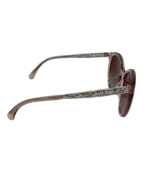 CHANEL（シャネル）CHANEL (シャネル) クリアピンク/メタルパーツロゴサングラス ピンク サイズ:SIZE 53□20の古着・服飾アイテム