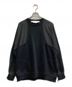ISABEL BENENATOイザベルベネナート）の古着「素材切替 スウェット」｜ブラック