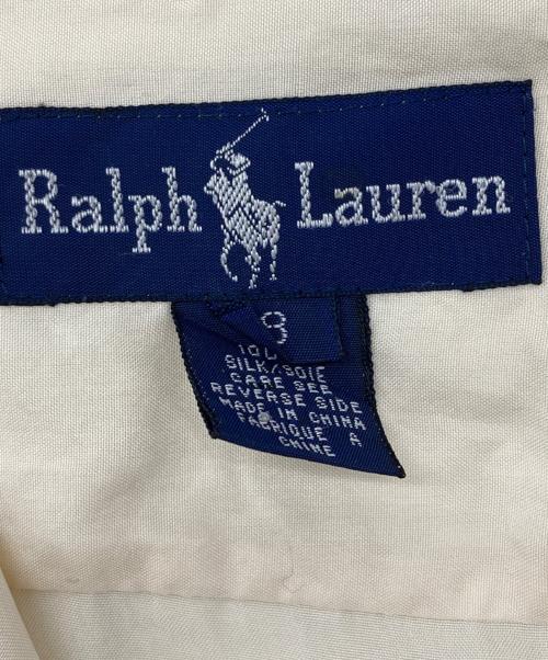 RALPH LAUREN（ラルフローレン）RALPH LAUREN (ラルフローレン) シルク オープンカラー ロングスリーブシャツ アイボリー サイズ:8の古着・服飾アイテム