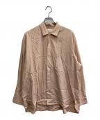 POLYPLOIDポリプロイド）の古着「LONG SLEEVE CAMP COLLAR SHIRT」｜ピンク