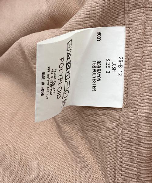 POLYPLOID（ポリプロイド）POLYPLOID (ポリプロイド) LONG SLEEVE CAMP COLLAR SHIRT ピンク サイズ:3の古着・服飾アイテム