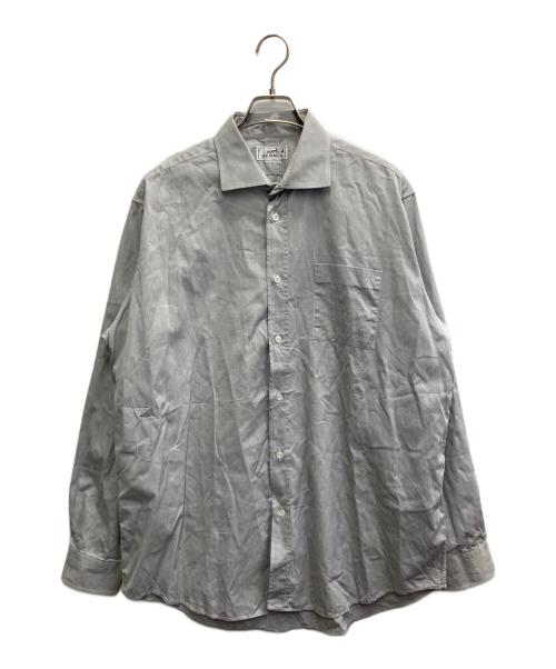 HERMES（エルメス）HERMES (エルメス) セリエ袖ボタンカッタウェイカラー コットンシャツ グレー サイズ:43の古着・服飾アイテム