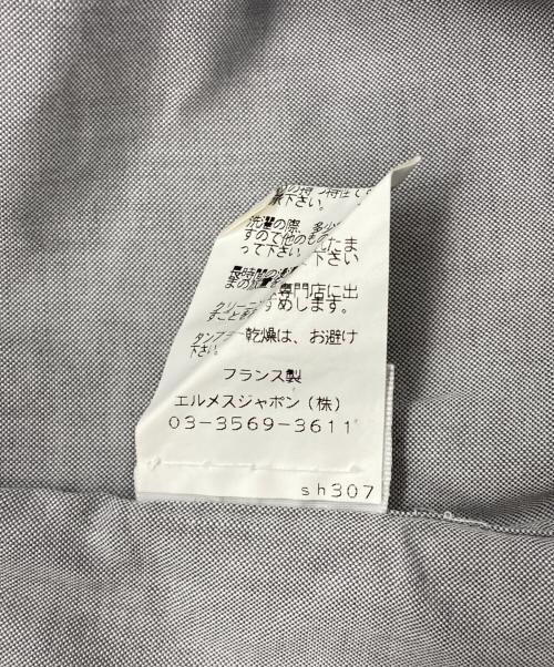 HERMES（エルメス）HERMES (エルメス) セリエ袖ボタンカッタウェイカラー コットンシャツ グレー サイズ:43の古着・服飾アイテム