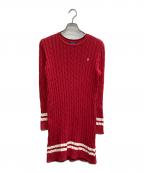 POLO RALPH LAURENポロ・ラルフローレン）の古着「ケーブルニットワンピース」｜レッド