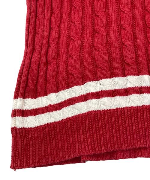 POLO RALPH LAUREN（ポロ・ラルフローレン）POLO RALPH LAUREN (ポロ・ラルフローレン) ケーブルニットワンピース レッド サイズ:XLの古着・服飾アイテム