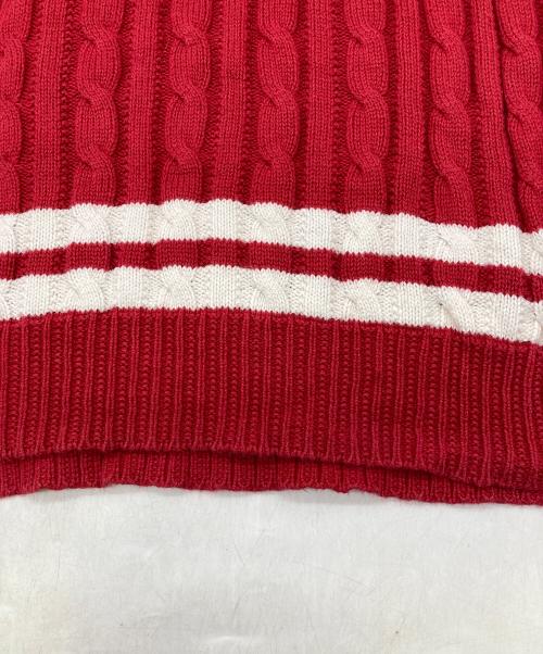 POLO RALPH LAUREN（ポロ・ラルフローレン）POLO RALPH LAUREN (ポロ・ラルフローレン) ケーブルニットワンピース レッド サイズ:XLの古着・服飾アイテム