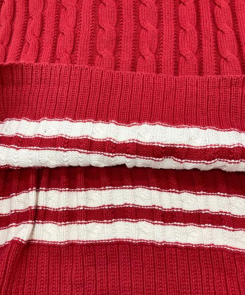 POLO RALPH LAUREN（ポロ・ラルフローレン）POLO RALPH LAUREN (ポロ・ラルフローレン) ケーブルニットワンピース レッド サイズ:XLの古着・服飾アイテム