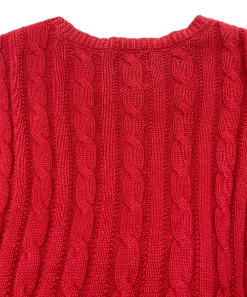 POLO RALPH LAUREN（ポロ・ラルフローレン）POLO RALPH LAUREN (ポロ・ラルフローレン) ケーブルニットワンピース レッド サイズ:XLの古着・服飾アイテム