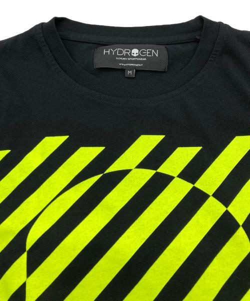 HYDROGEN（ハイドロゲン）HYDROGEN (ハイドロゲン) プリントTシャツ ブラック×イエロー サイズ:Mの古着・服飾アイテム