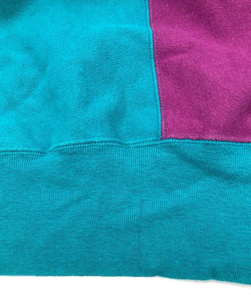 Champion（チャンピオン）Champion (チャンピオン) 90’Sバイカラースウェット パープル×グリーン サイズ:Lの古着・服飾アイテム