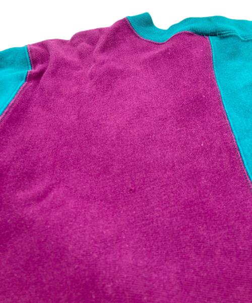 Champion（チャンピオン）Champion (チャンピオン) 90’Sバイカラースウェット パープル×グリーン サイズ:Lの古着・服飾アイテム