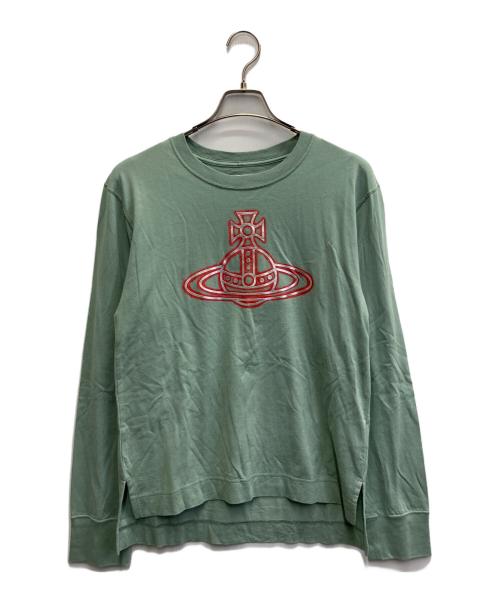 Vivienne Westwood RED LABEL（ヴィヴィアンウエストウッドレッドレーベル）Vivienne Westwood RED LABEL (ヴィヴィアンウエストウッドレッドレーベル) オーブプリントカットソー グリーン サイズ:40の古着・服飾アイテム