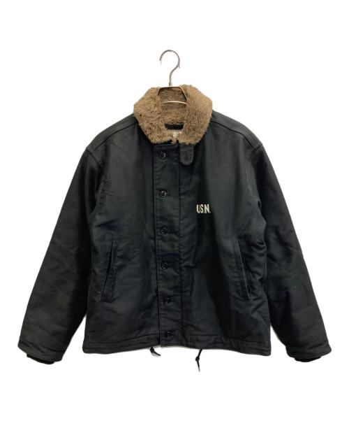 HOUSTON（ヒューストン）HOUSTON (ヒューストン) N-1/デッキジャケット ブラック サイズ:SIZE 40の古着・服飾アイテム