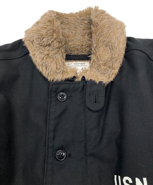 HOUSTON（ヒューストン）HOUSTON (ヒューストン) N-1/デッキジャケット ブラック サイズ:SIZE 40の古着・服飾アイテム