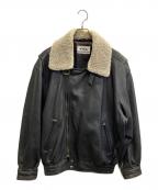 PIAAピア）の古着「ラムレザージャケット」｜ブラック
