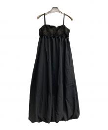 Eaphi（エフィ）の古着「フラワーレースバルーンワンピース」｜ブラック