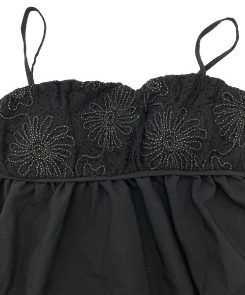 Eaphi（エフィ）Eaphi (エフィ) フラワーレースバルーンワンピース ブラック サイズ:2 未使用品の古着・服飾アイテム