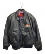 PRO LAYERプロレイヤー）の古着「90’Sアーチロゴワッペンレザージャケット」｜ブラック
