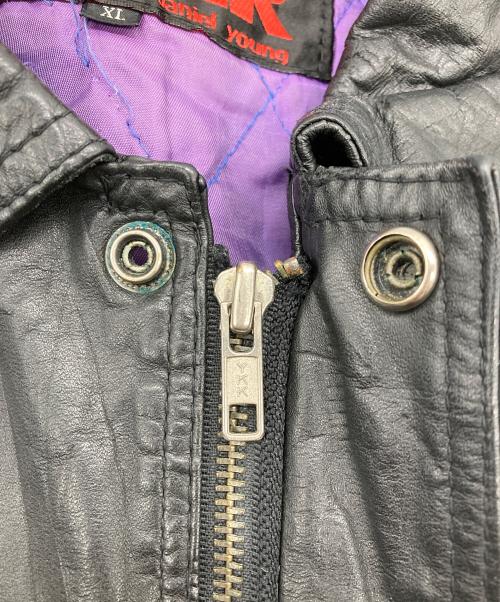 PRO LAYER（プロレイヤー）PRO LAYER (プロレイヤー) 90’Sアーチロゴワッペンレザージャケット ブラック サイズ:XLの古着・服飾アイテム