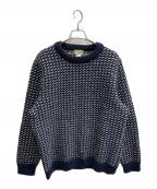 L.L.Beanエルエルビーン）の古着「ビーンズ・クラシック・ラグ・ウール・セーター、クルーネック バーズアイ」｜ネイビー